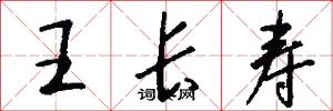 王长寿怎么写好看