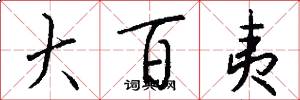 大百夷怎么写好看