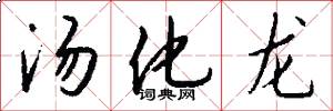 汤化龙怎么写好看