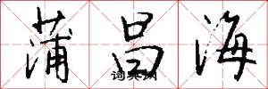 蒲昌海怎么写好看