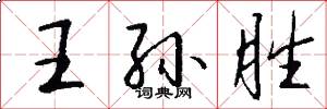 王孙胜怎么写好看