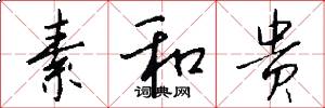 素和贵怎么写好看