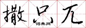 撒只兀怎么写好看