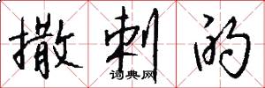 撒剌的怎么写好看