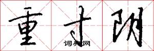 重寸阴怎么写好看