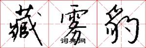藏雾豹怎么写好看