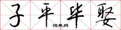 子平毕娶怎么写好看