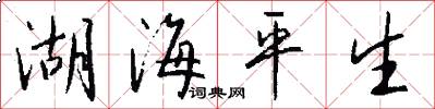 湖海平生怎么写好看