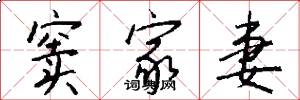 窦家妻怎么写好看
