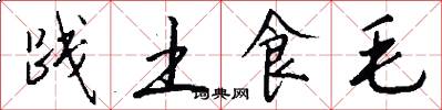 践土食毛怎么写好看