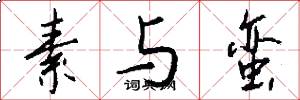 素与蛮怎么写好看