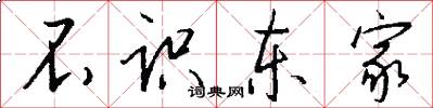 不识东家怎么写好看