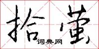 拾萤怎么写好看