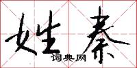 姓秦怎么写好看