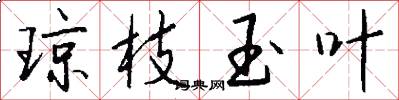 琼枝玉叶怎么写好看