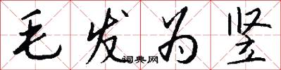 毛发为竖怎么写好看