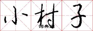 小村子怎么写好看