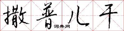 撒普儿干怎么写好看