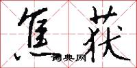 焦获怎么写好看