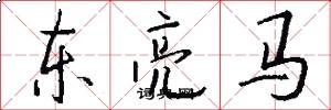 东亮马怎么写好看
