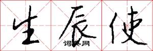 生辰使怎么写好看
