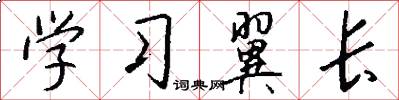 学习翼长怎么写好看