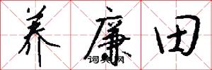 养廉田怎么写好看