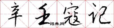 辛壬寇记怎么写好看