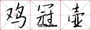 鸡冠壶怎么写好看