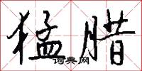 猛腊怎么写好看
