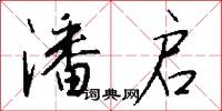 潘启怎么写好看