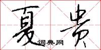 夏贵怎么写好看