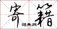 寄籍怎么写好看