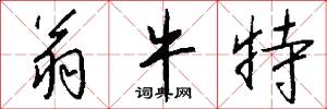 翁牛特怎么写好看