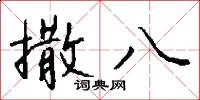 撒八怎么写好看