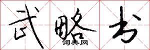 武略书怎么写好看