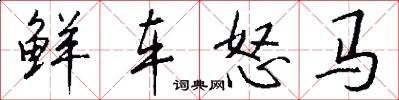 鲜车怒马怎么写好看