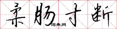 柔肠寸断怎么写好看