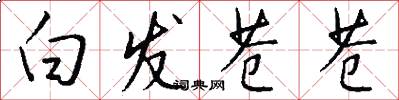 白发苍苍怎么写好看