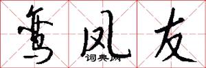 鸾凤友怎么写好看