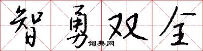 智勇双全怎么写好看
