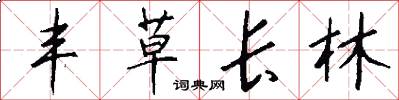 丰草长林怎么写好看