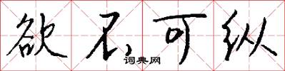 欲不可纵怎么写好看