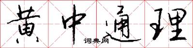 黄中通理怎么写好看