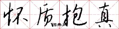 怀质抱真怎么写好看