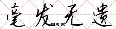 毫发无遗怎么写好看