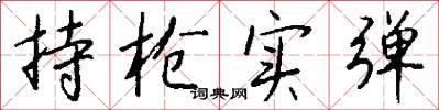 持枪实弹怎么写好看