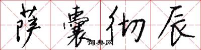 萨囊彻辰怎么写好看