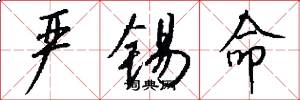 严锡命怎么写好看