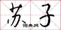 苏子怎么写好看